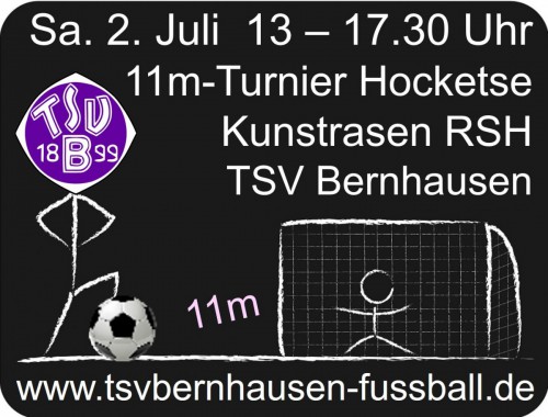 Heute Sa.2.7. 11m-Turnier 13 - 17.30 Uhr Kunstrasenplatz RSH