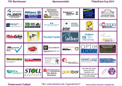 FilderExtra-Cup 2014 Sponsorenübersicht