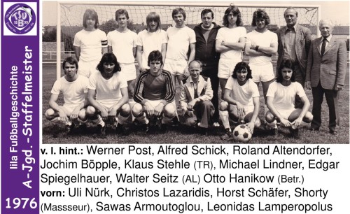 Lila Fußballgeschichte - 1976 A-Jgd.-Staffelmeister