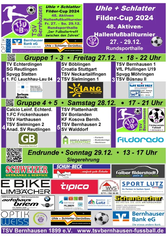 48. Aktiven-Hallenfußballturnier 27. - 29. 12. Rundsporthalle