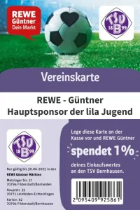 REWE - 1% für lila Jugend - Vereinskarte besorgen - mach auch mit!