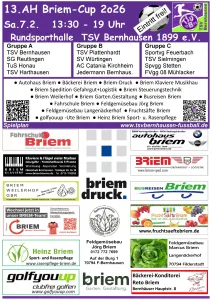 13.AH Briem-Cup 2o26 - AH Ü35 Turnier am 7.2. ab 13:30 Uhr Rundsporthalle