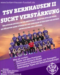 TSV Bernhausen II sucht Verstärkung!